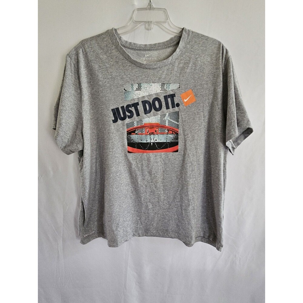 Nike The Tee T-Shirt Men's Gray Tee Just Do It Shirt Size 3XL